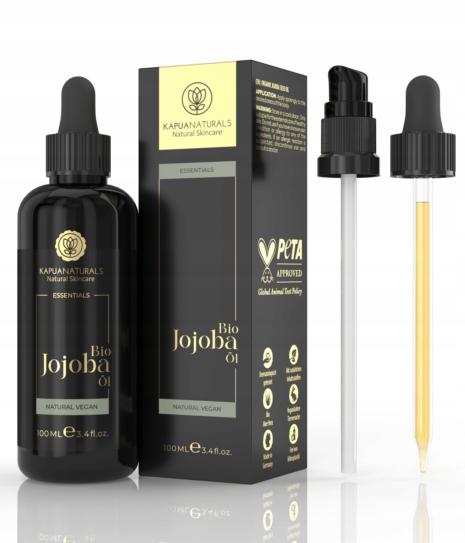 BIO JOJOBA OLEJ 100ml Naturalny Do Włosów Skóry Paznokci Wegański — miniatura 9