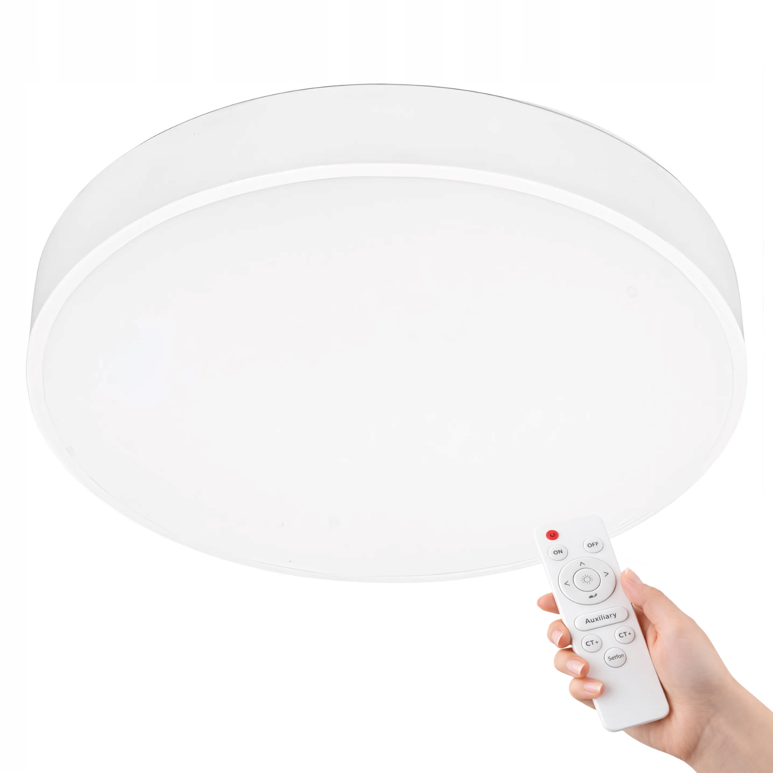 LAMPA SUFITOWA BIAŁA PLAFON OKRĄGŁY BIAŁY ŻYRANDOL 3 KOLORY LED 40CM PILOT