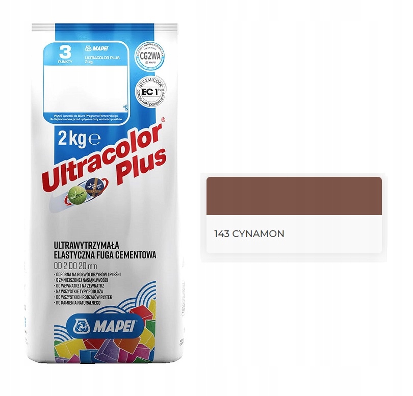 

Mapei fuga Ultracolor Plus 143 Cynamon 2KG
