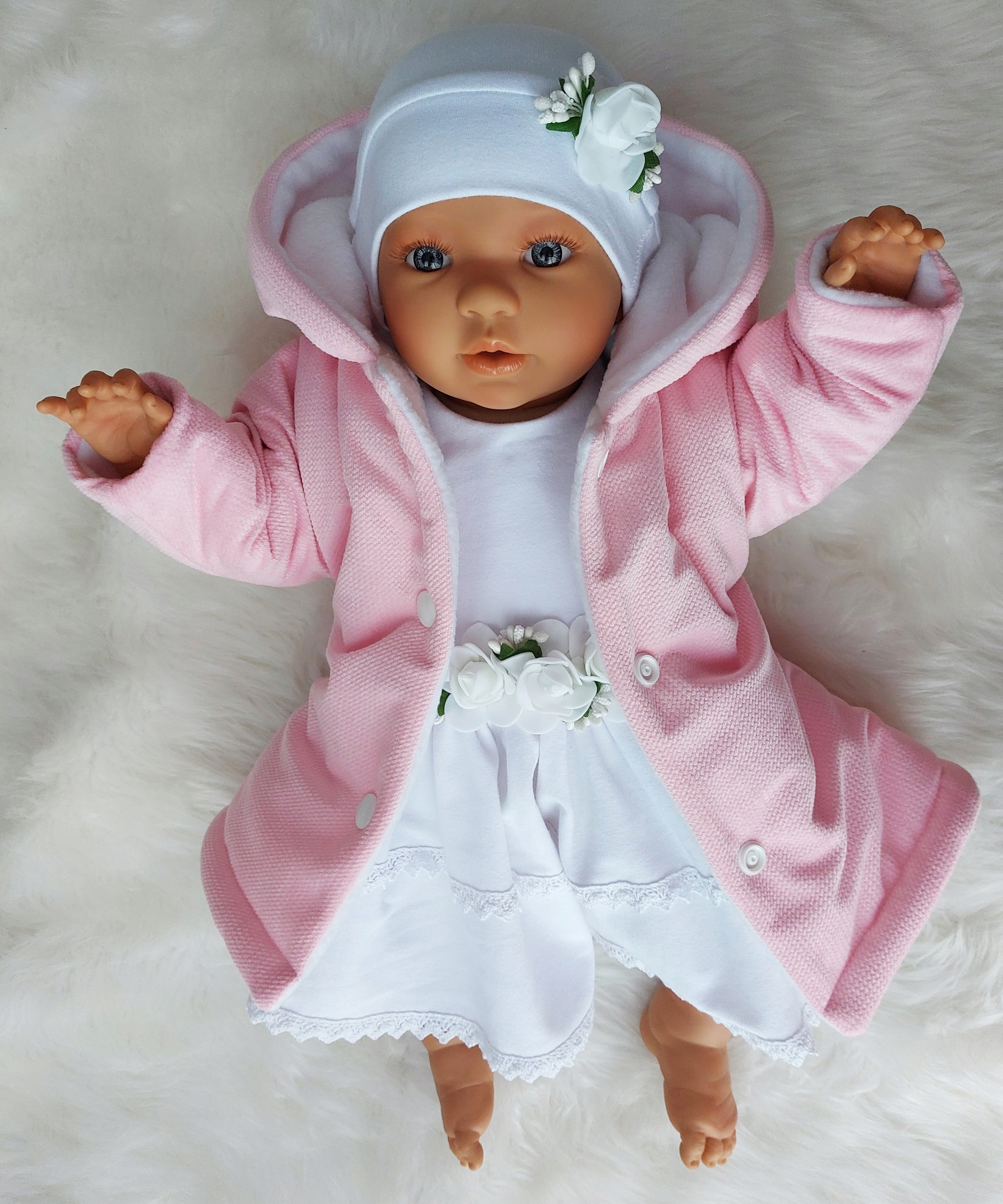 4CZ KOMPLET do chrztu SUKIENKA BAWEŁNA R.62 Płeć Dziewczynki