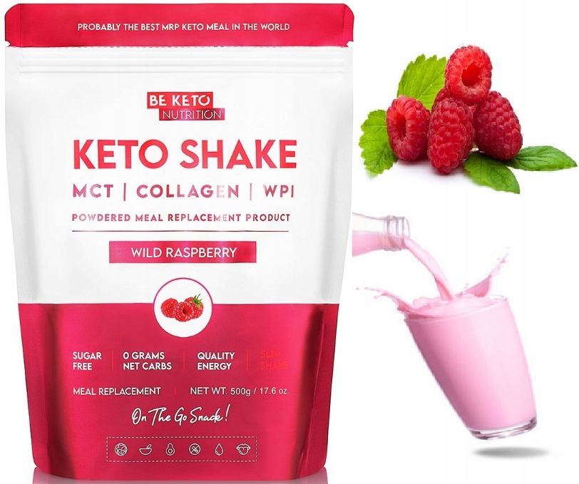 Diet Keto Shake Divoká malina 500g BeKeto