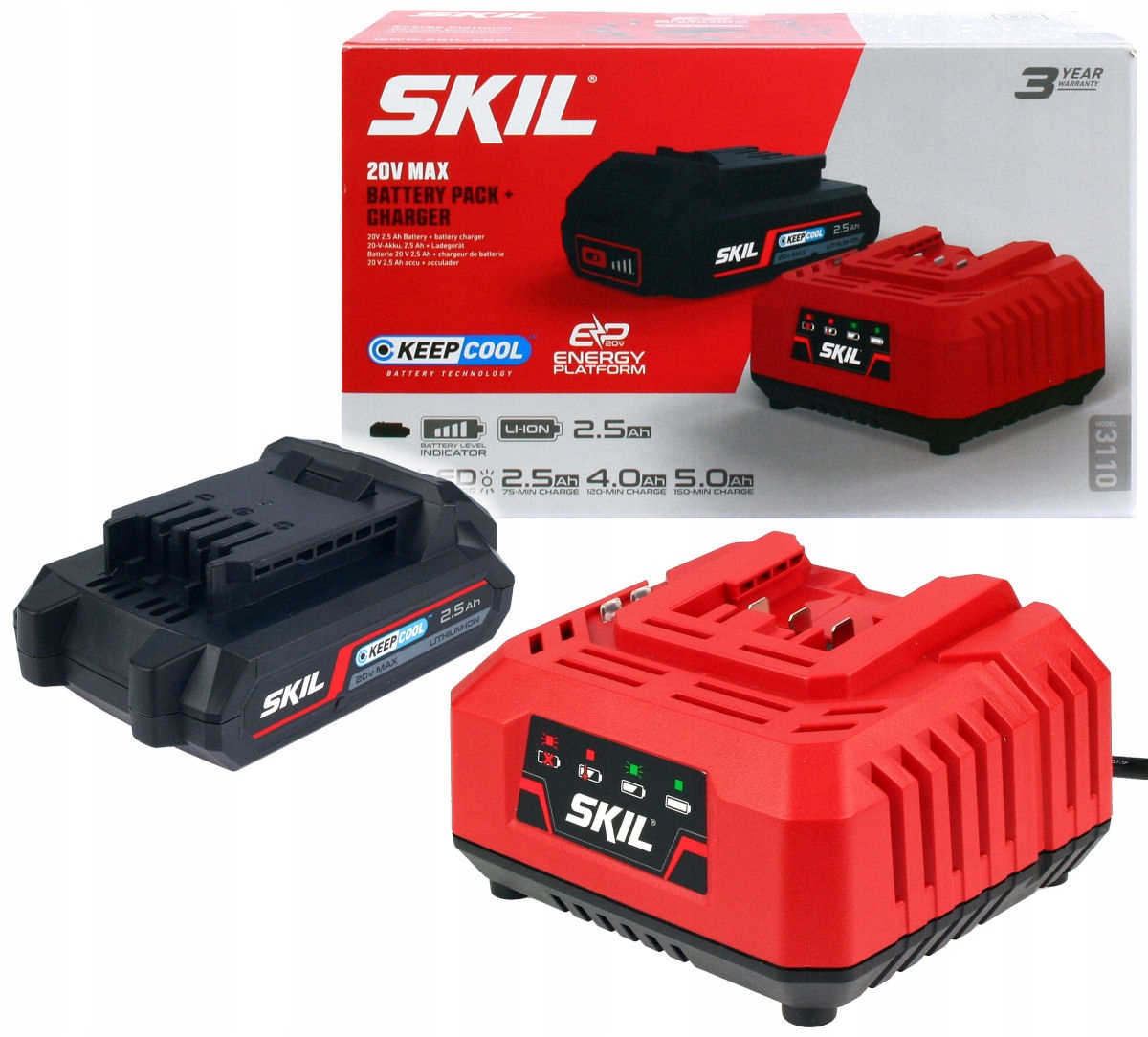 

Ładowarka 20V Charger akumulator 2,5Ah Skil