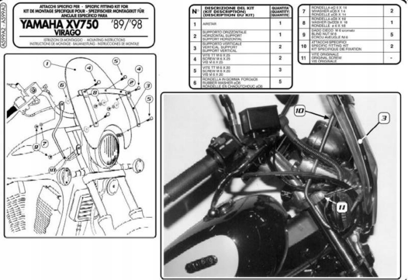 Kappa Upevnenie Skla Yamaha XV 535 '89-'00 Stiahnutá Z Ponuky