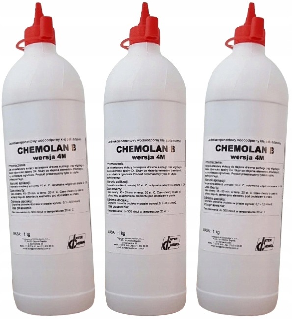 Lepidlo na dřevo polyuretanové D4 Chemolan B 4M 1 kg, sada 3 ks