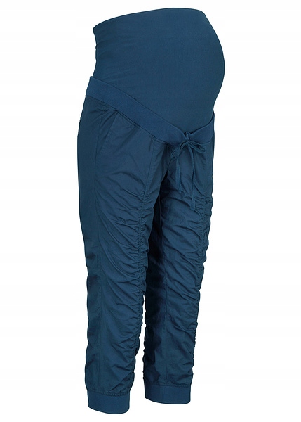 B1027 SPODNIE 3/4 CIĄŻOWE Z PASEM GRANATOWE R.52