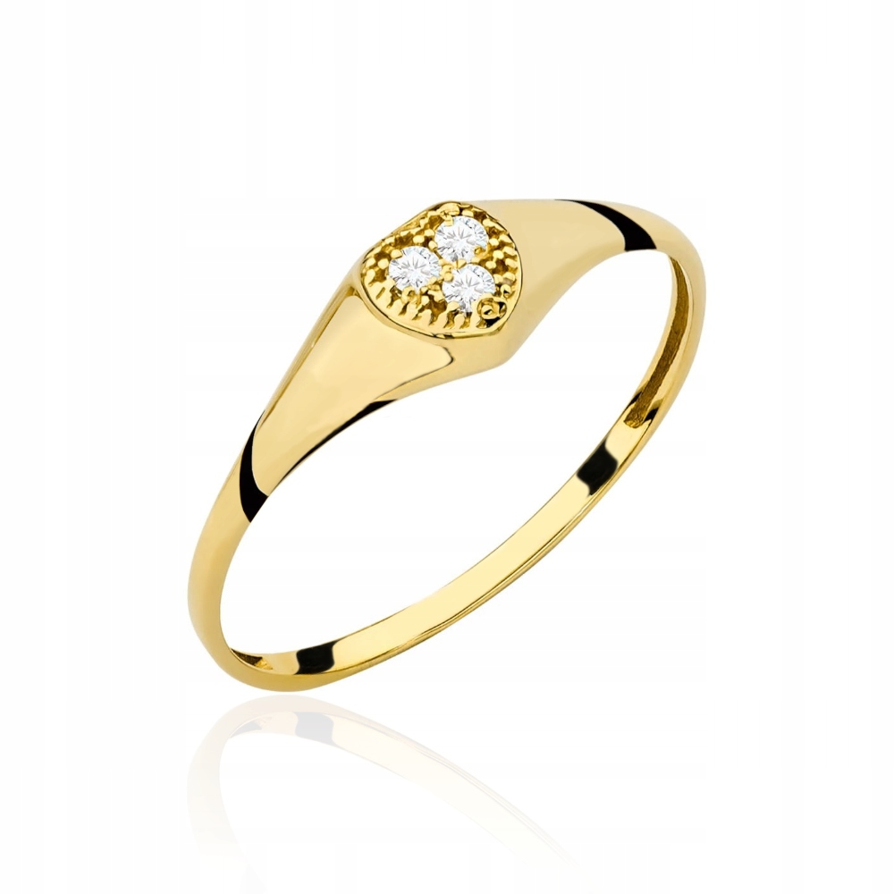 Prstýnek zlaté srdce 585 s bílými zirkony r11 srdíčko 0.76 g