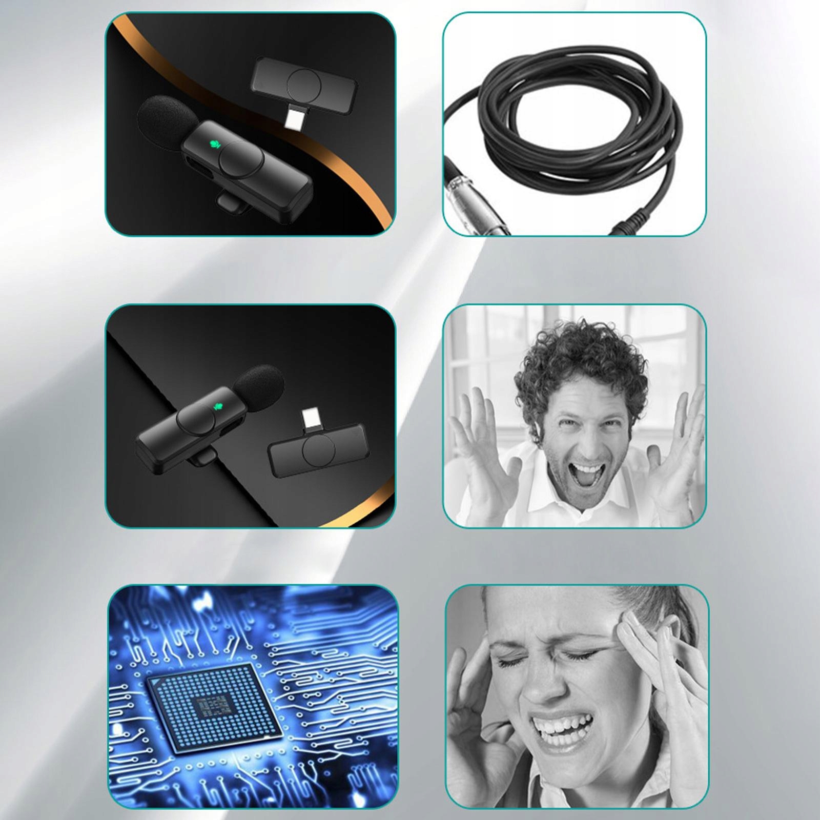 Bezprzewodowy mikrofon krawatowy 2,4G typu C dla Rodzaj dynamiczny