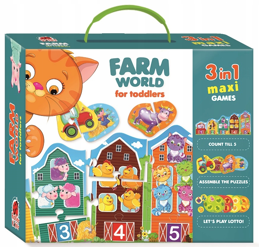 

Gra edukacyjna 3w1 Farma Lotto Puzzle Cyferki