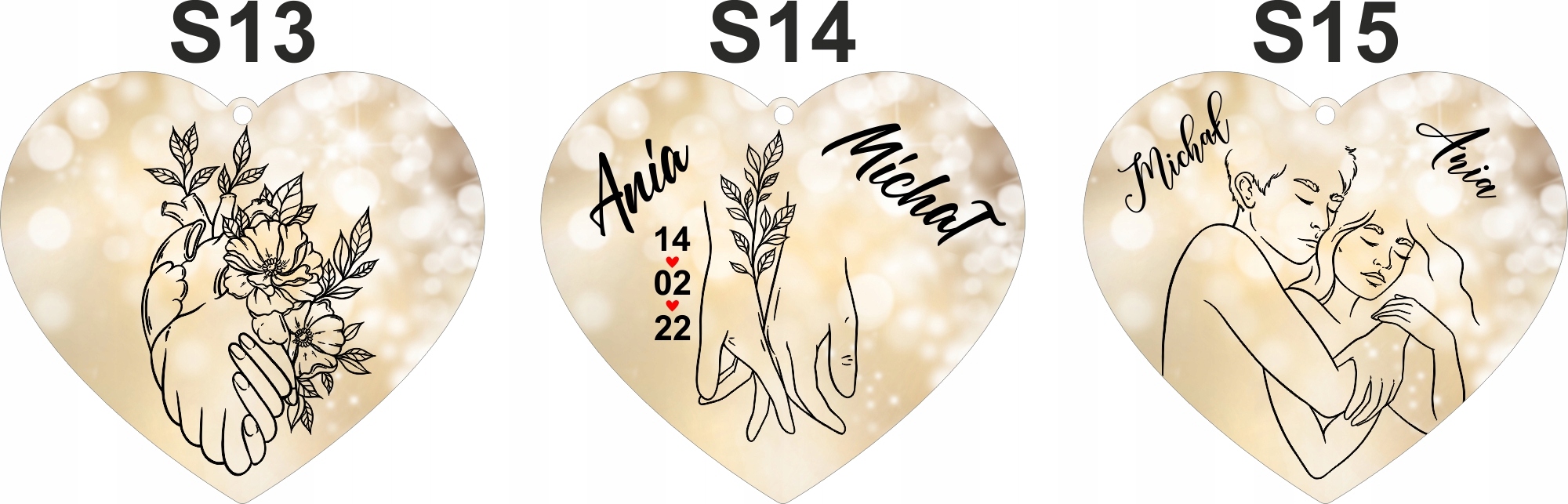 ZAWIESZKA auta LUSTERKO samochodowe ZDJĘCIEM serce Materiał plastik