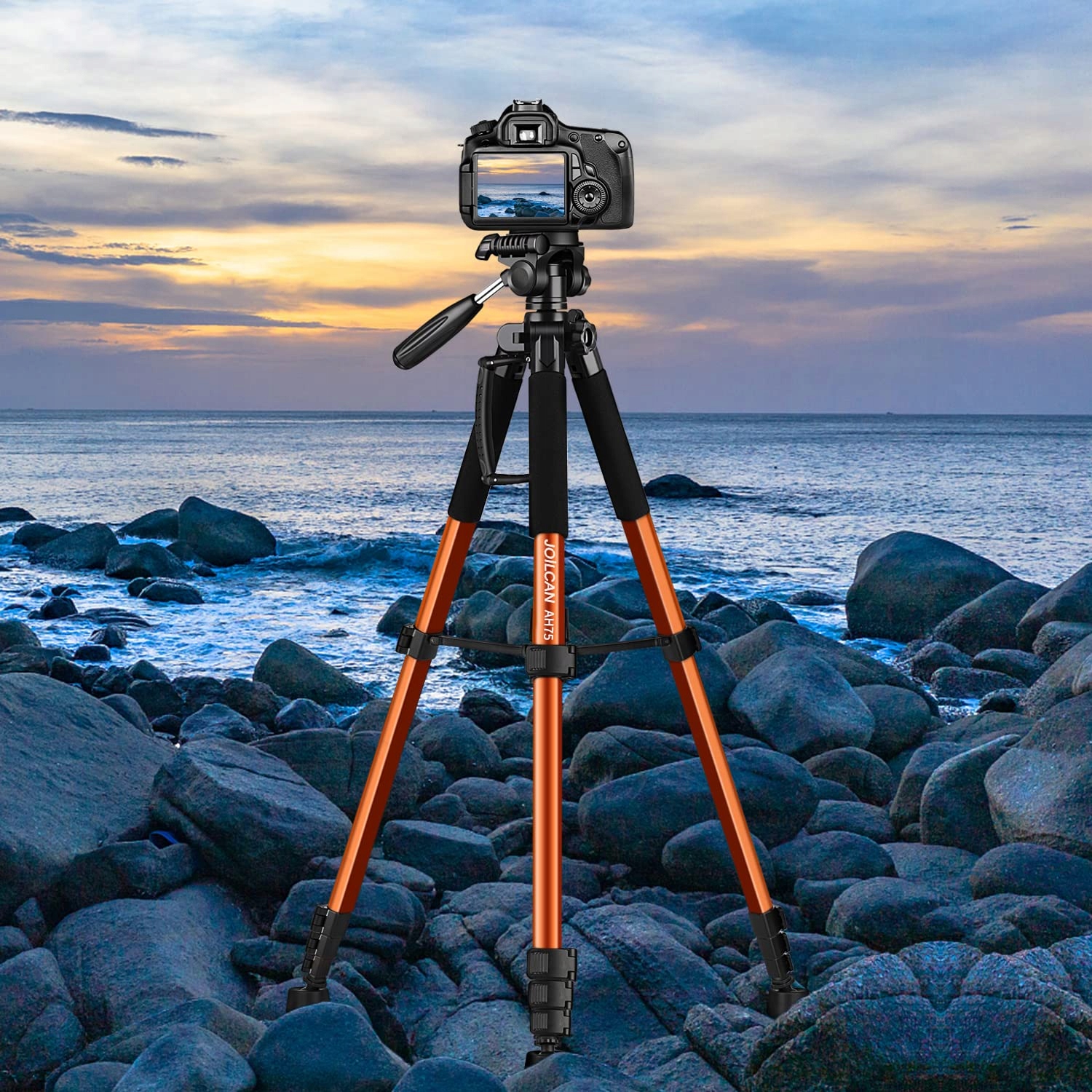 JOILCAN Statyw Fotograficzny 187cm Z Głowicą I Uchwyt Na Telefon — miniatura 7