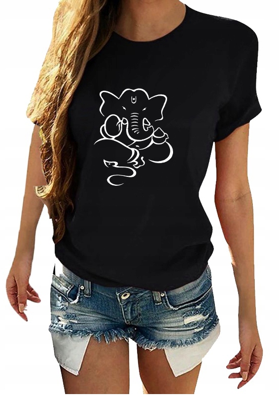 

T-shirt Koszulka Damska Z Nadrukiem Słoń I M
