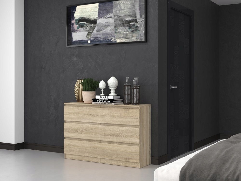 DUŻA NOWOCZESNA KOMODA 120CM DĄB SONOMA REGAŁ PÓŁKI SCHOWEK SZAFKA SŁUPEK Kolor frontów dąb sonoma