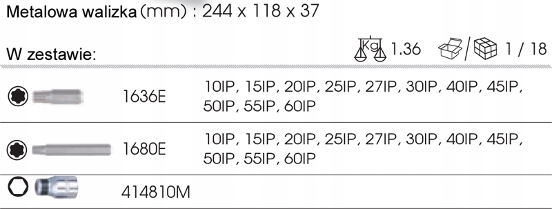 Набор битов 10мм торкс плюс ИП10-ИП60, 23 частей