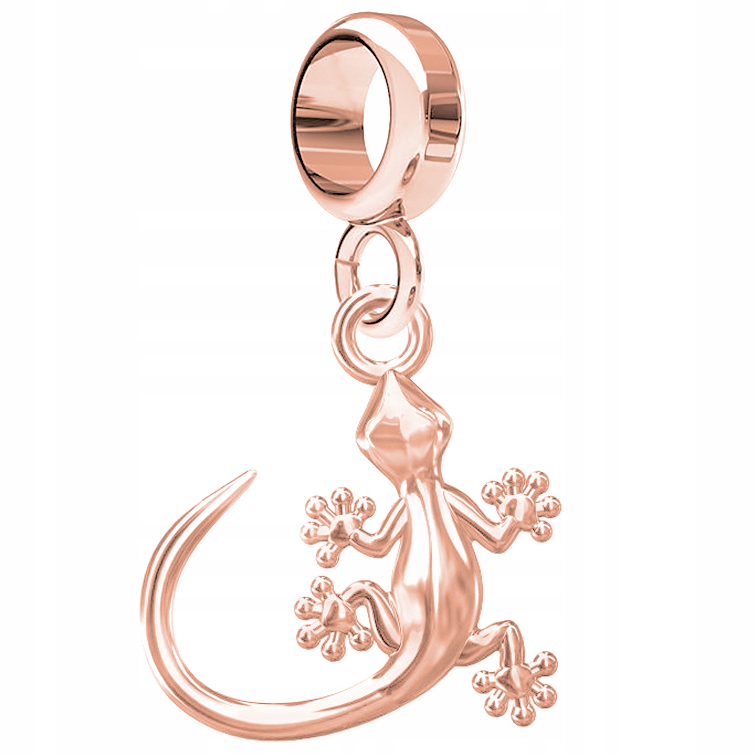 Charms Pozlacený ještěr Gad Zvíře Kameleon Waron Ještěr Stříbro 925