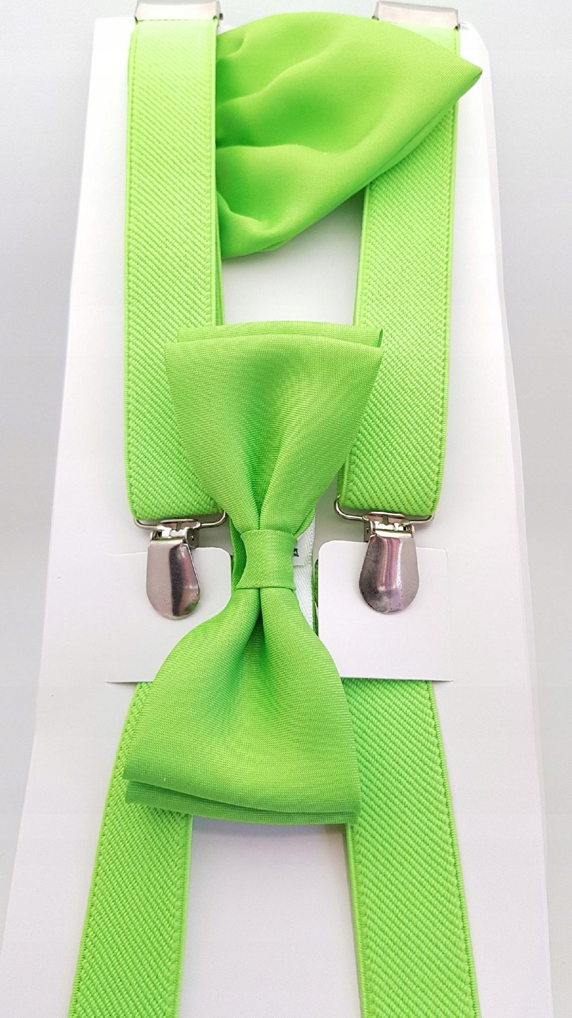 

Komplet Pistacjowy Szelki I Mucha Z Poszetką