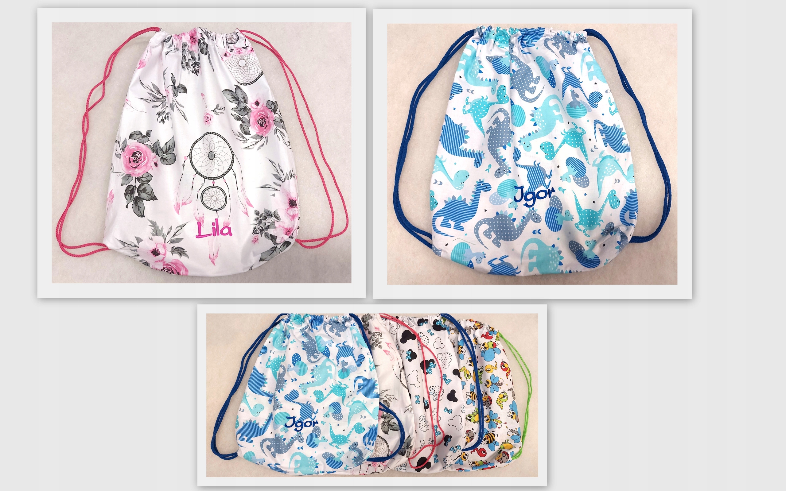 Worek DO PRZEDSZKOLA żłobka na pościel imię haft Marka inna