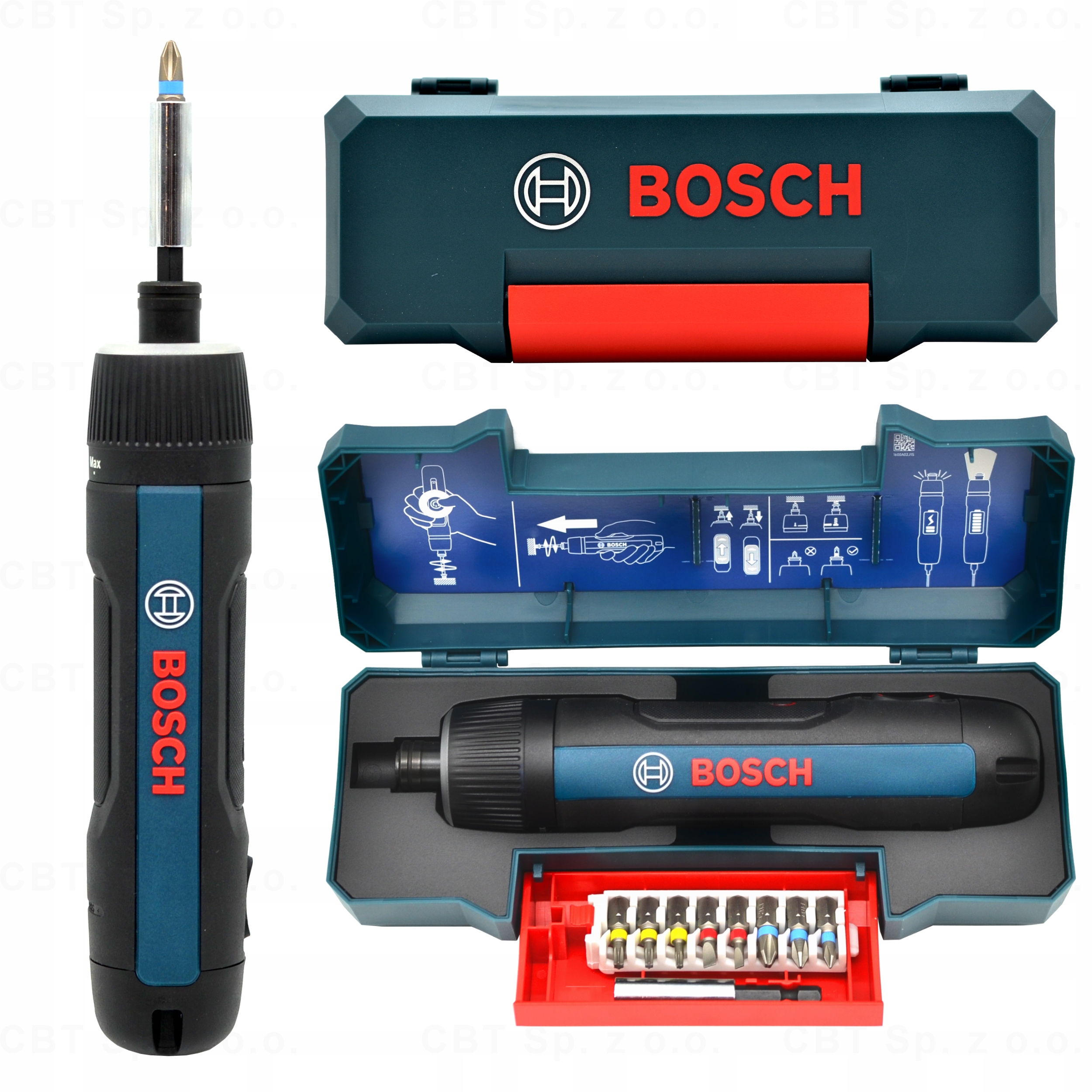 Wkrętarka Akumulatorowa Elektryczny Mini Led 3.6V Bosch 9 Bitów Walizka