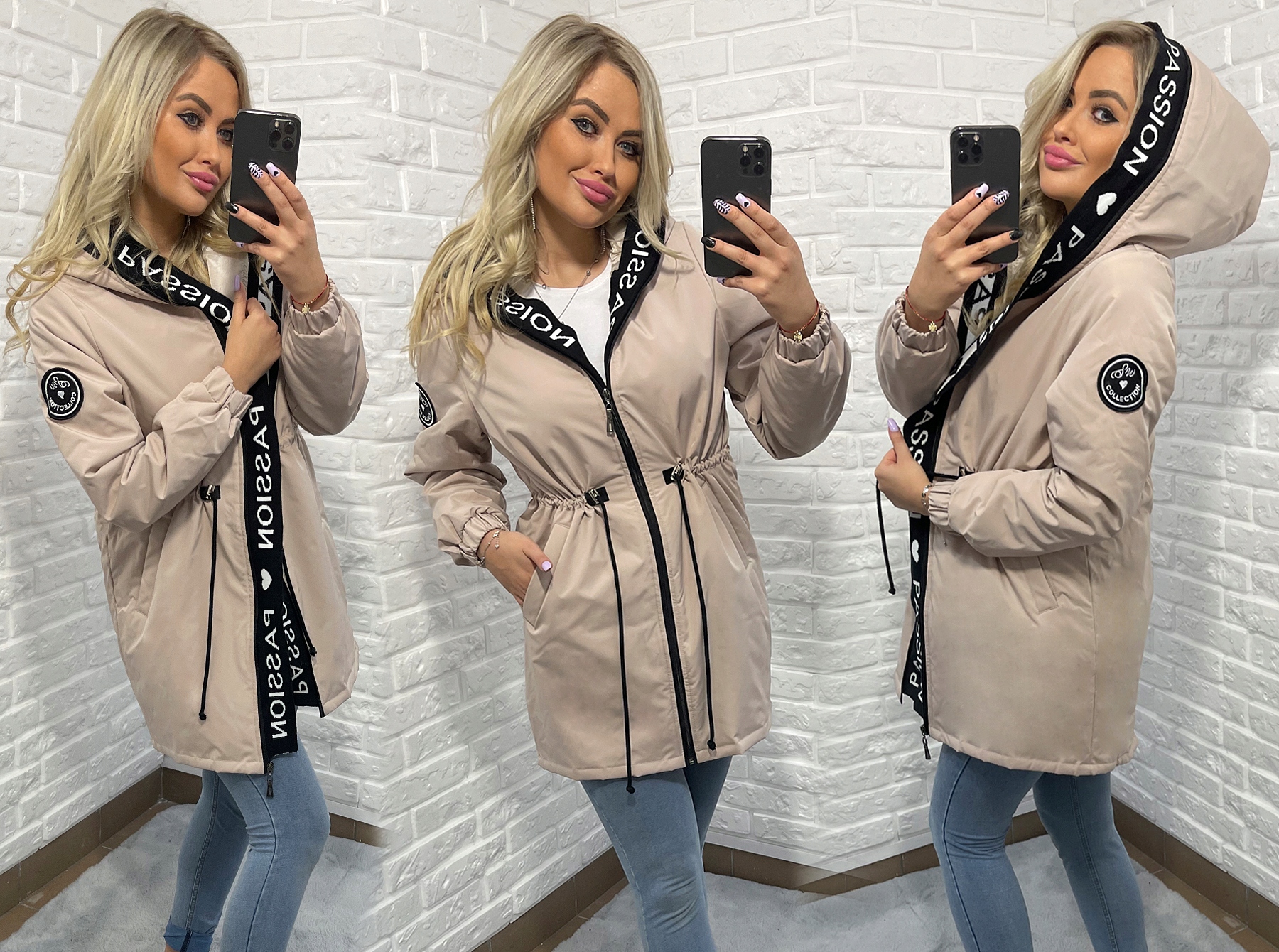 ASYMETRYCZNA PARKA płaszcz kurtka Z KAPTUREM 4 KOLORY L Rodzaj klasyczny