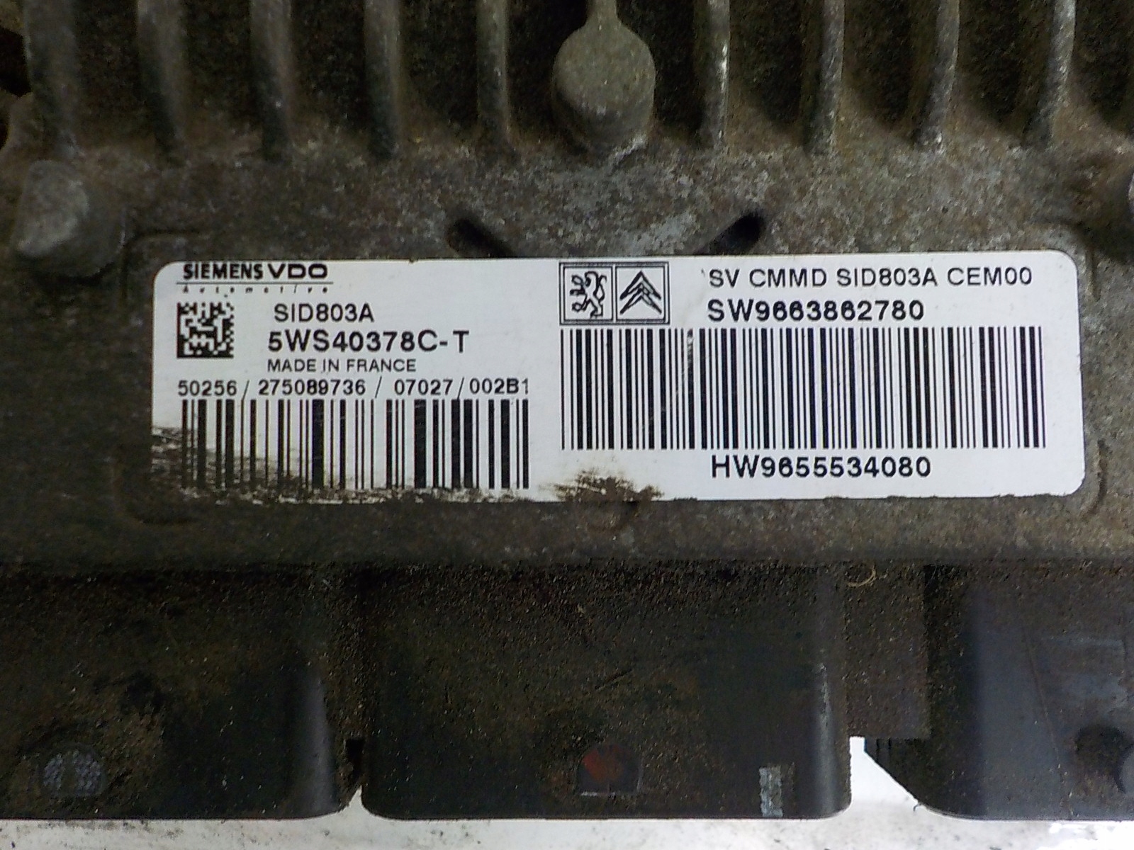 FIAT computer control unit 5WS40378C-T 9663862780