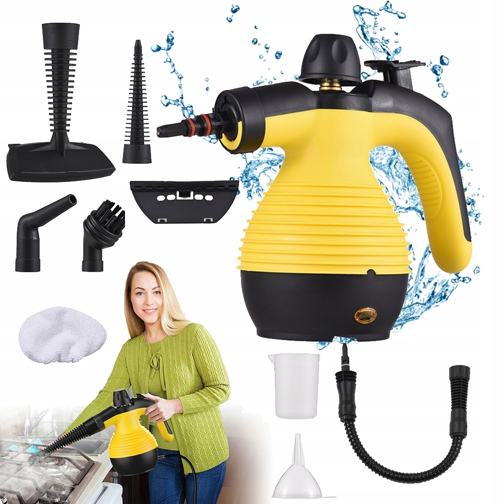 Ruční Parní Čistič 1050 W, Sada 350 ML Pro Čištění Koberců