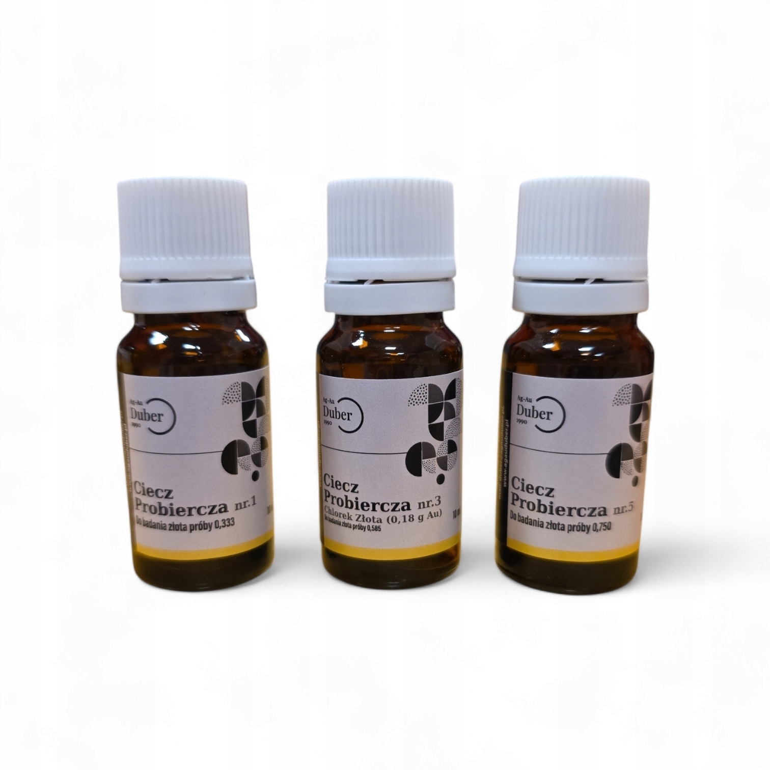 Sada zkušebních kapalin pro testování Zlata ryzosti 333,585 (chlorid zlatý), 750