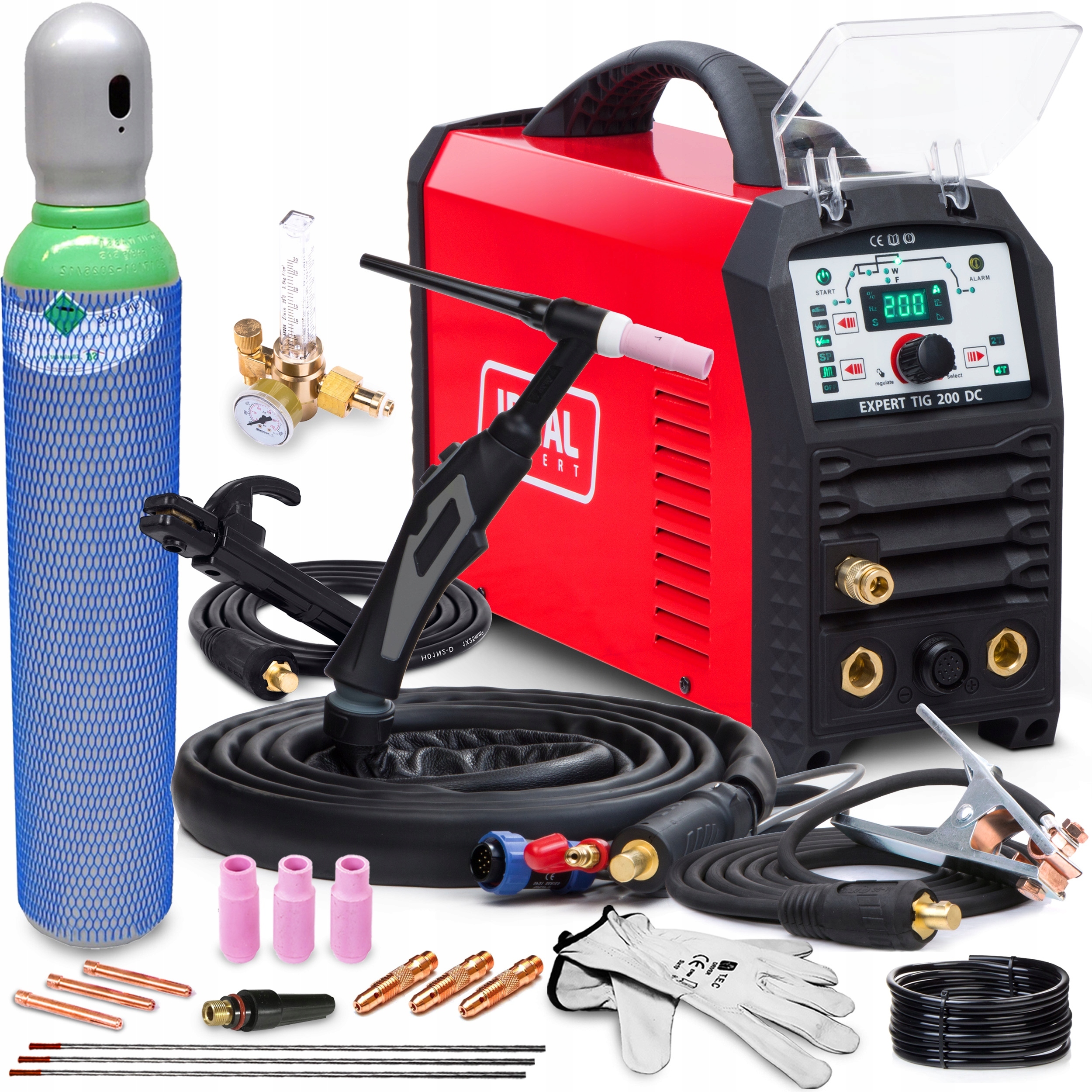 Invertorová Svářečka Ideal Tig 200 DC Mma Puls 230V 200A Hf Igbt Sada 4 M