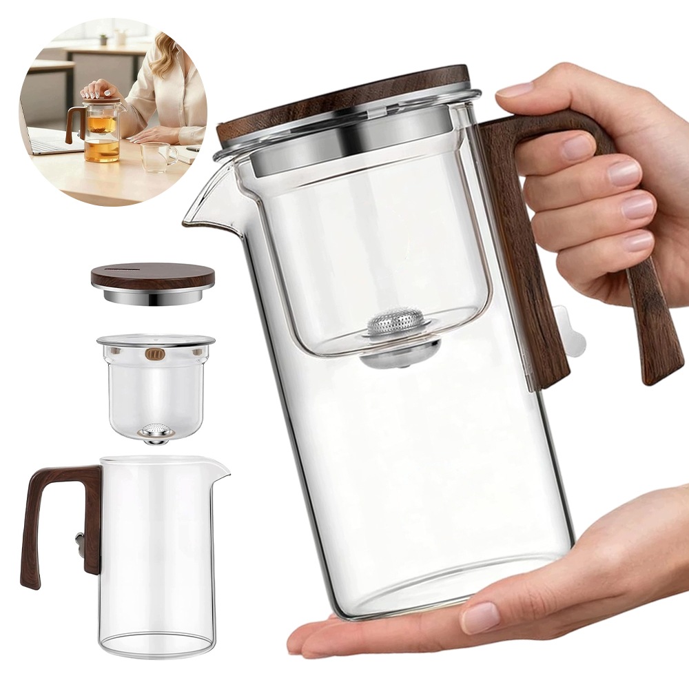 Kávovar Na Čaj French Press Skleněná Konvice 0.72 L Vintage Rukojeť