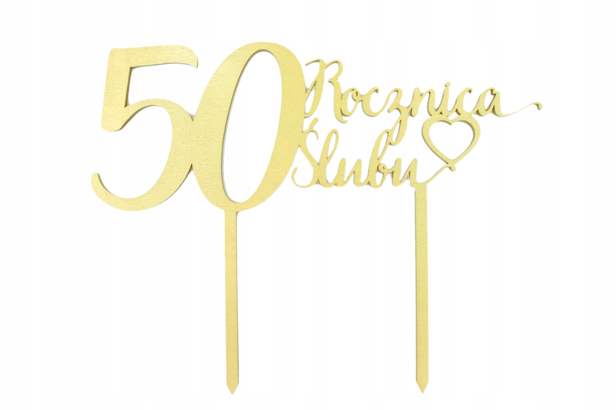 TOPPER NA TORT DO ZDJĘĆ Na 50 Rocznicę Ślubu Złoty