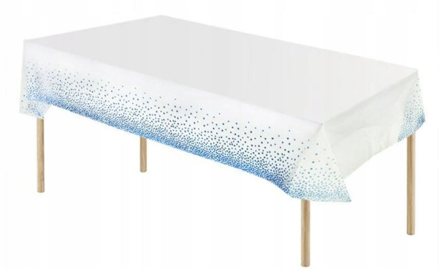 

Obrus plamoodporny foliowy 137x274 niebieski groch
