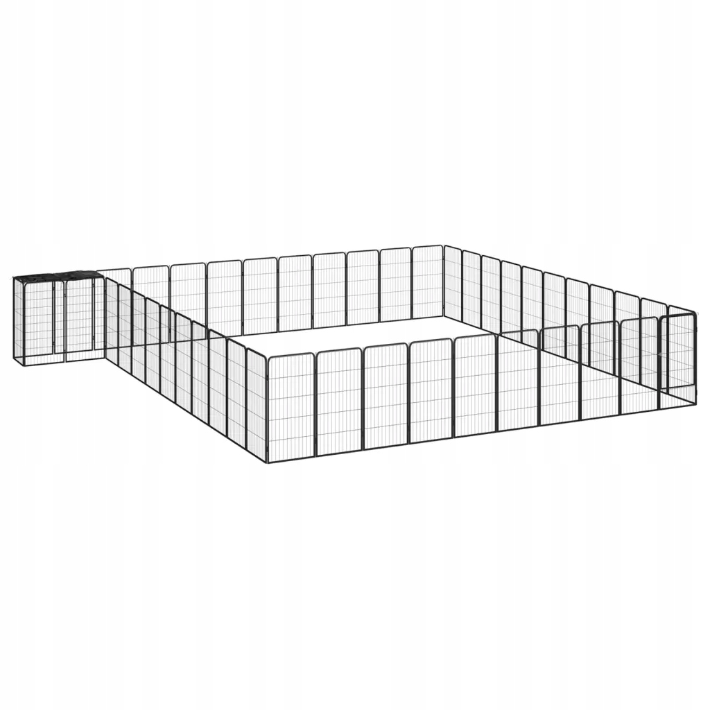 Levně Kotec pro psa, 46 panelů, černá, 50x100 cm, ocel