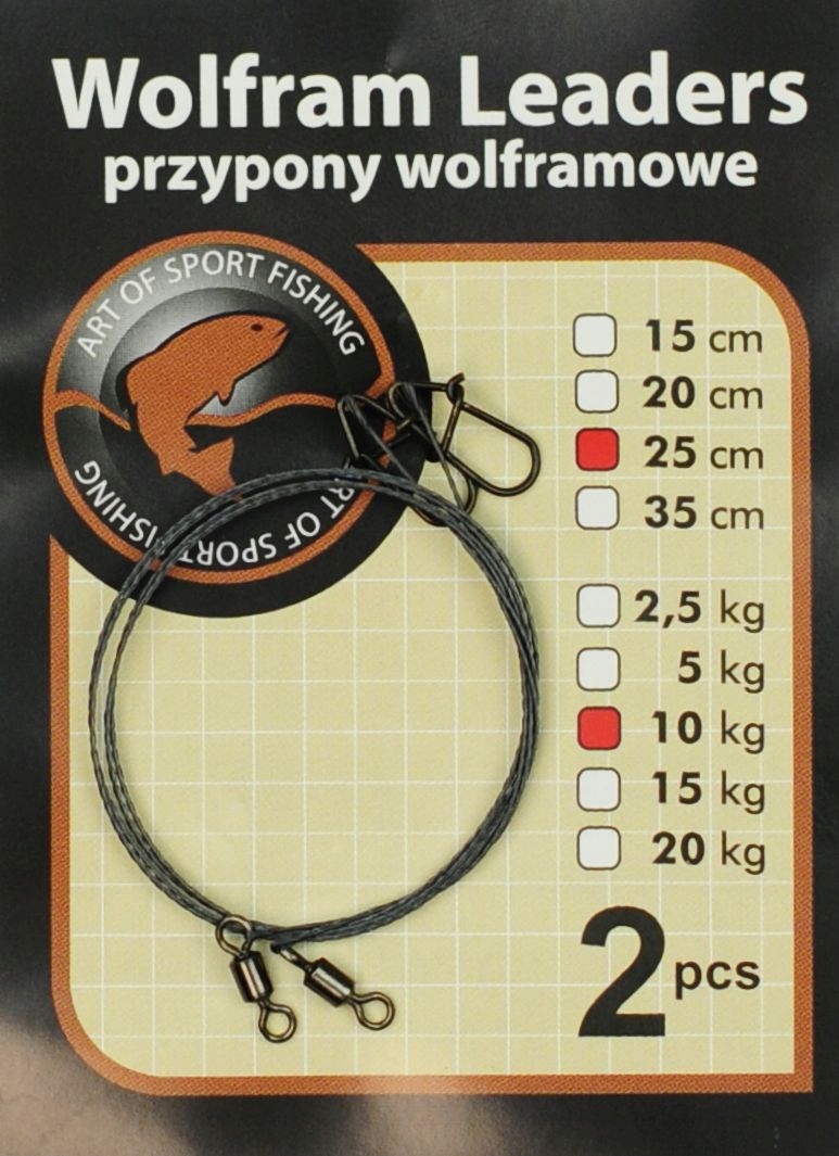 25cm 10kg Przypony Wolframowe Z Wolframu Ak-prw 2 sztuki
