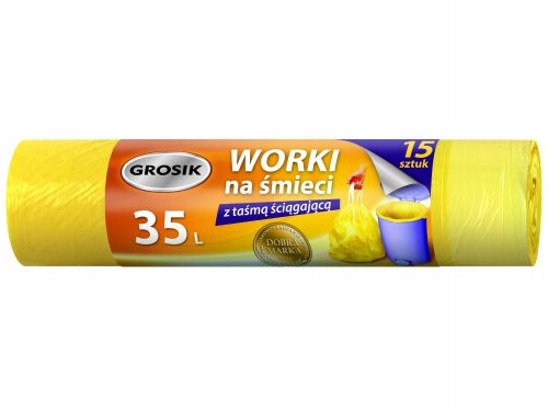 

Grosik Worki Na Śmieci 35L 15 Sztuk Z Taśmą Mocne