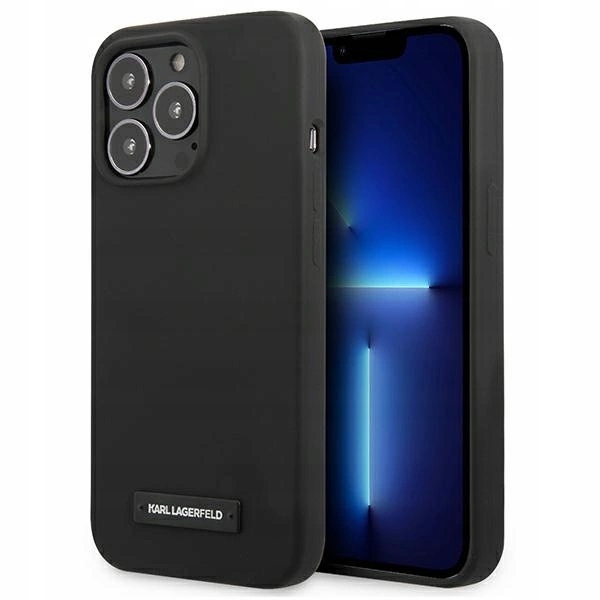Pouzdro Karl Lagerfeld Silicone Plaque pro iPhone 13 Pro Max černé