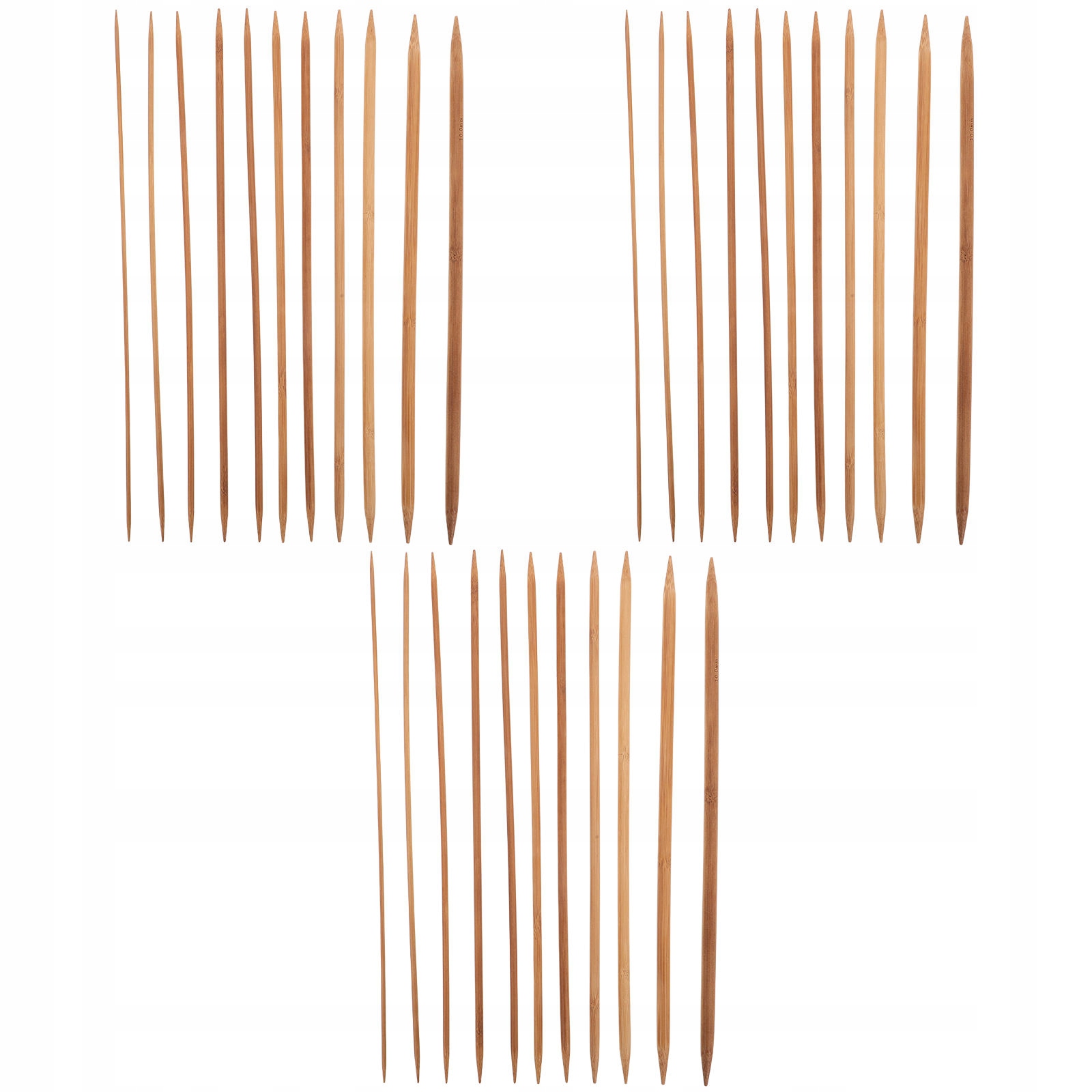 36Pcs Light Brown Bamboo Knitting Needles Set for Diy Sweaters