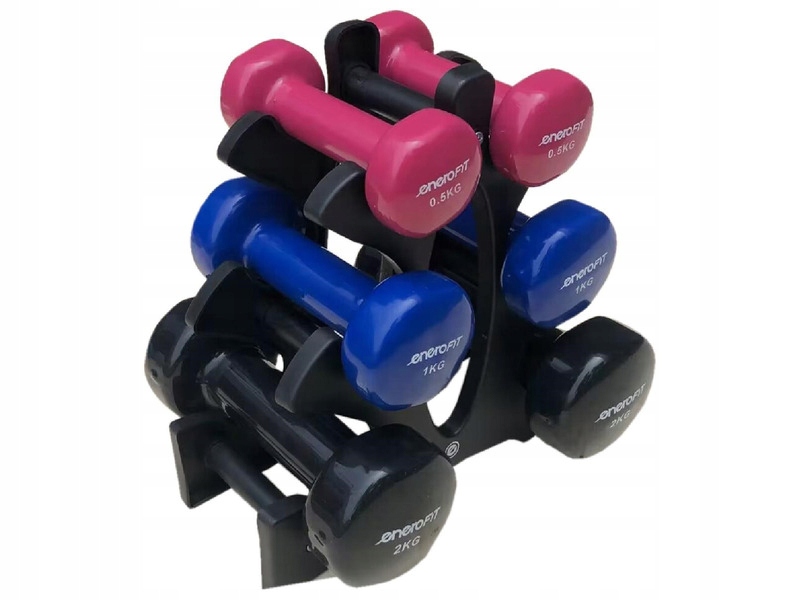 Zestaw hantli ENERO FIT 1052687 (2x2-2x1-2x0.5 kg) + stojak