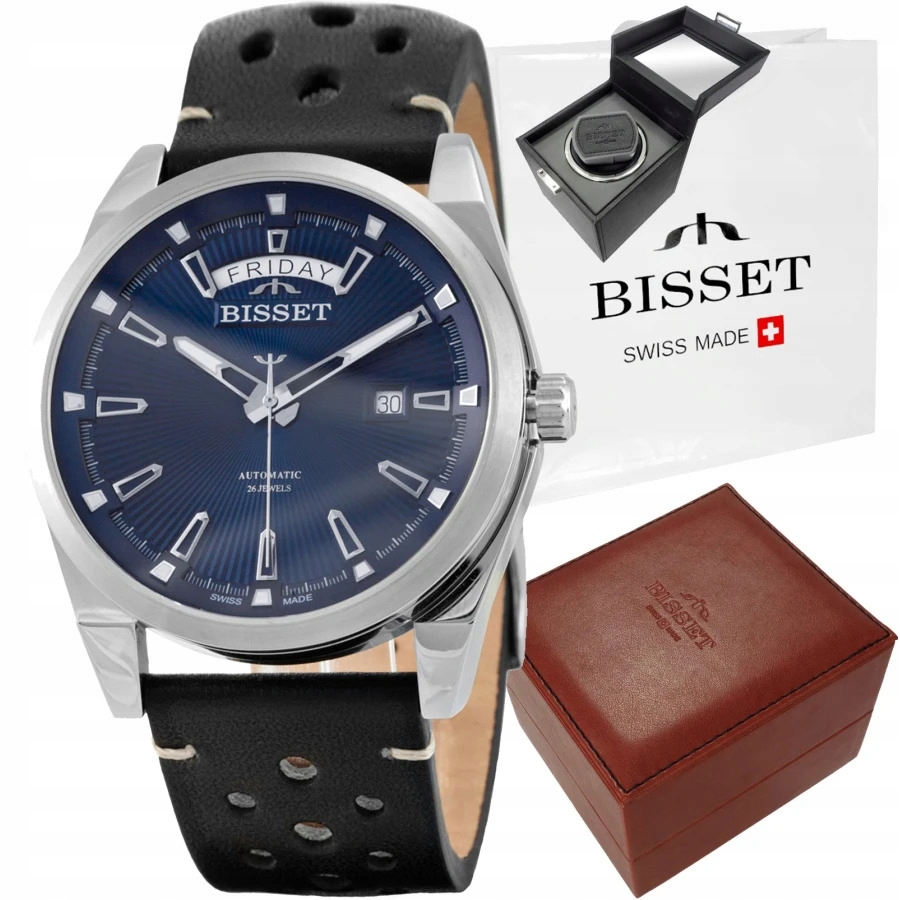 Švýcarské pánské hodinky Automat Bisset Sambor Safírové Sklo+rotomat