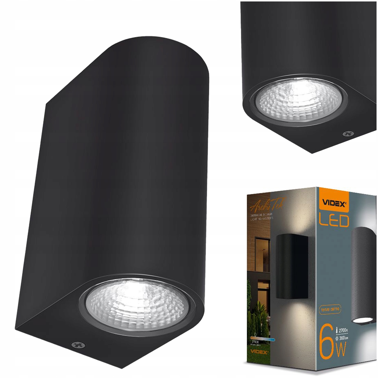 Led Venkovní Nástěnné Svítidlo Černé, Minimalistický, Moderní Design 6W IP44