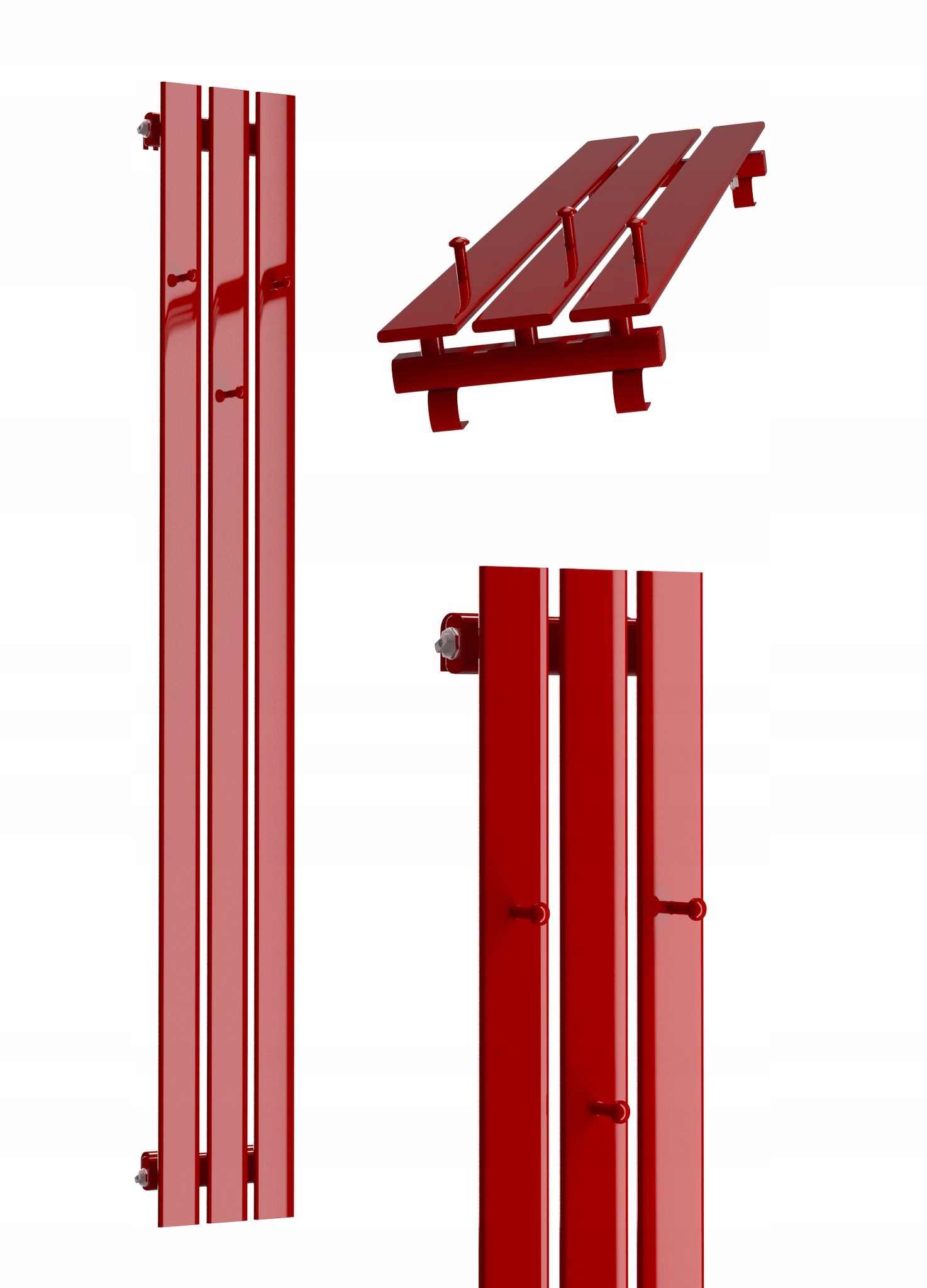 Dekorativní Radiátor Bellohook 100x22 Červený