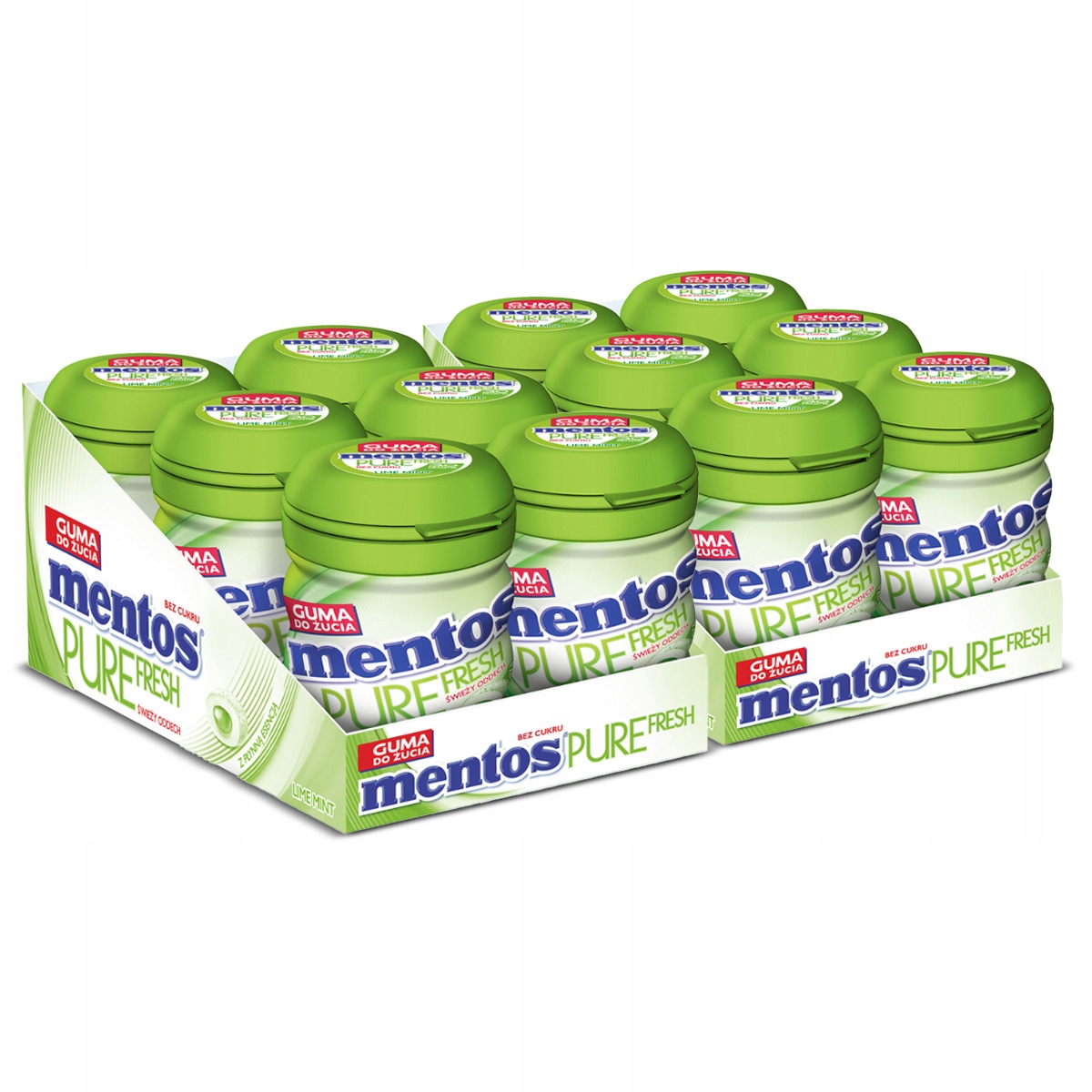 Mentos Pure Fresh guma do żucia bez cukru drażetki Lime limonka 12x60g