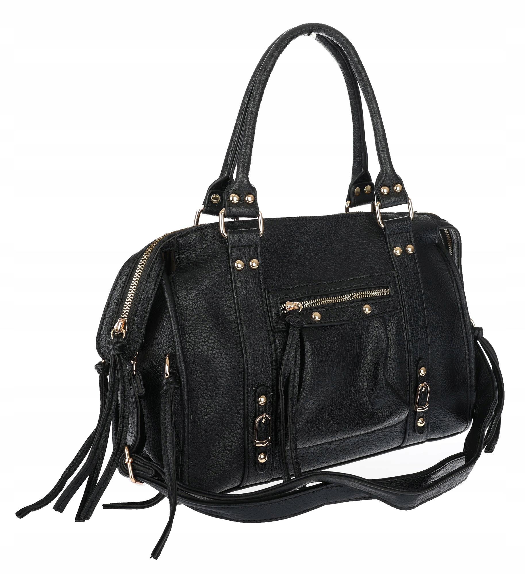 Dámská shopper kabelka A4 kufřík elegantní taška do práce HJ812 Černá