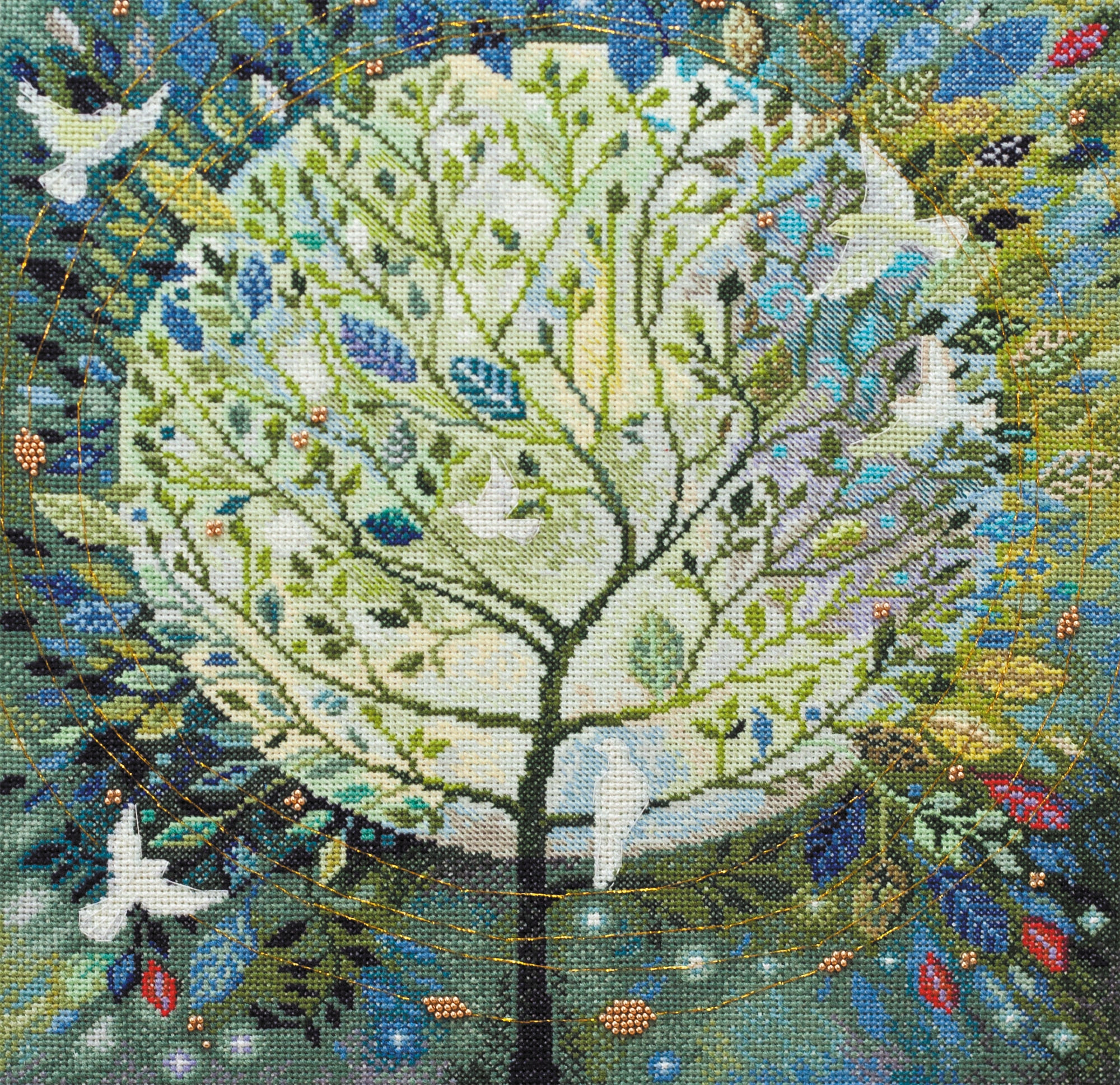 Sada křížkového stehu "World tree" Diy sada vyšívání