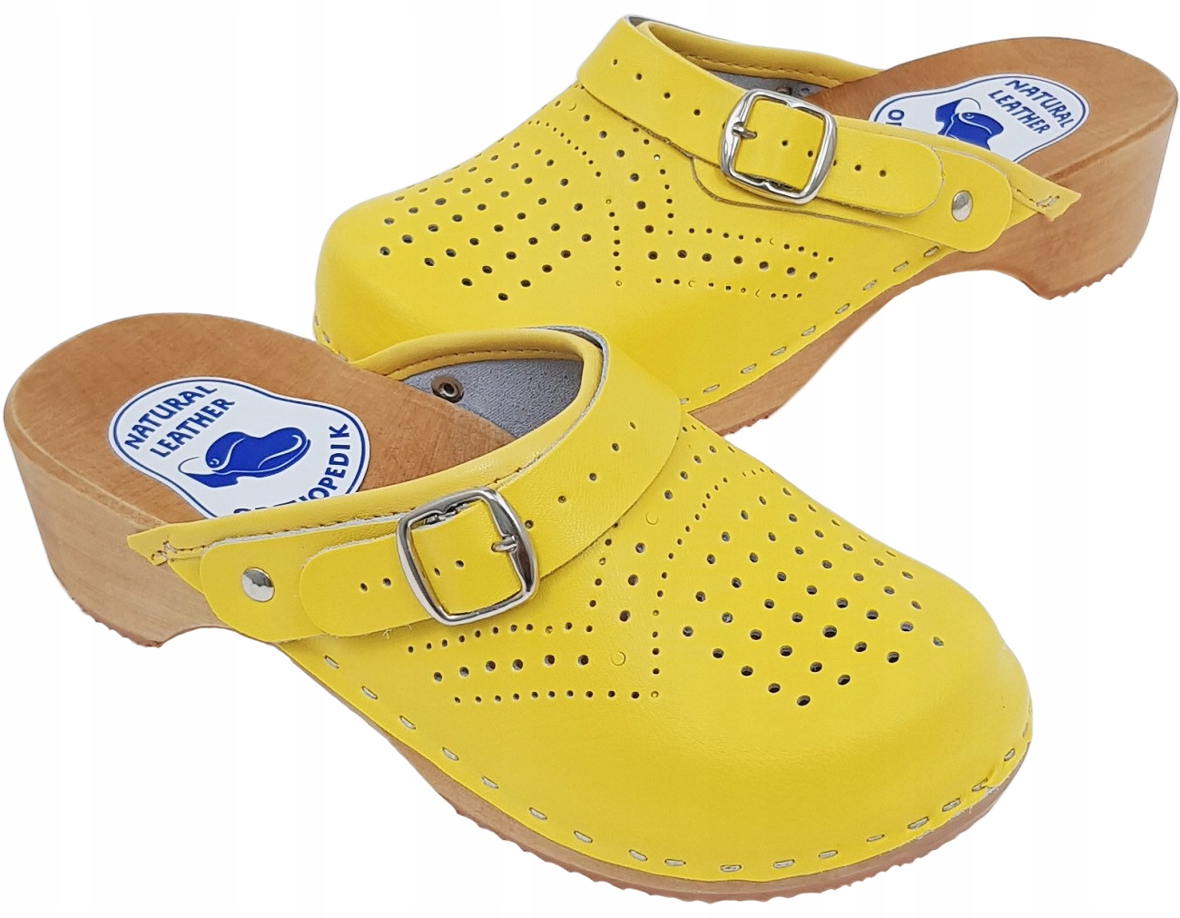 

Chodaki Klamra Dziurki Drewniaki Trepy Medyczne 35