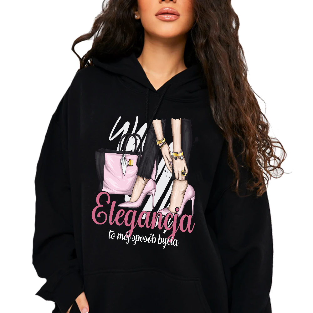 Mikina S Kapucí Hoodie Elegance Je Můj Způsob Bytí Ženská Motivace XXL