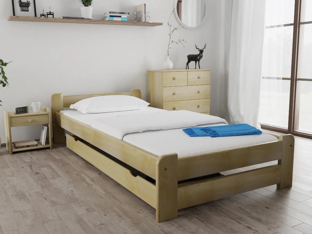 Postel Emily 80 x 200 cm, borovice Rošt: S laťkovým roštem, Matrace: Matrac