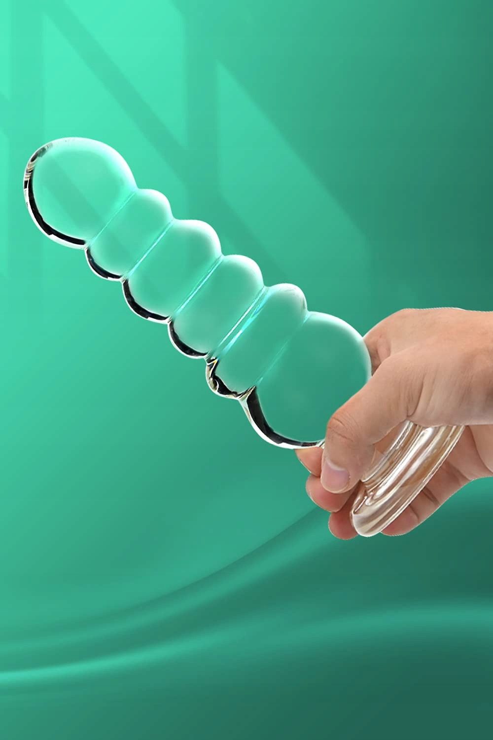 GROßE GLAS Analne Koraliki Masażer Długi Korek Analny Dildo Dla Dorosłych — miniatura 6