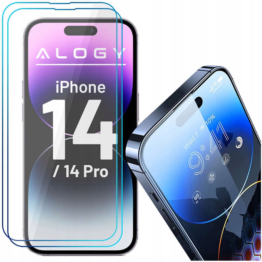 

2x Szkło Hartowane Alogy 9H do Apple iPhone 14 Pro
