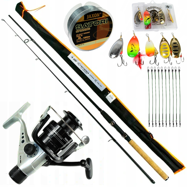 Set Spinning jaxon Rybářský Prut 5 x plech