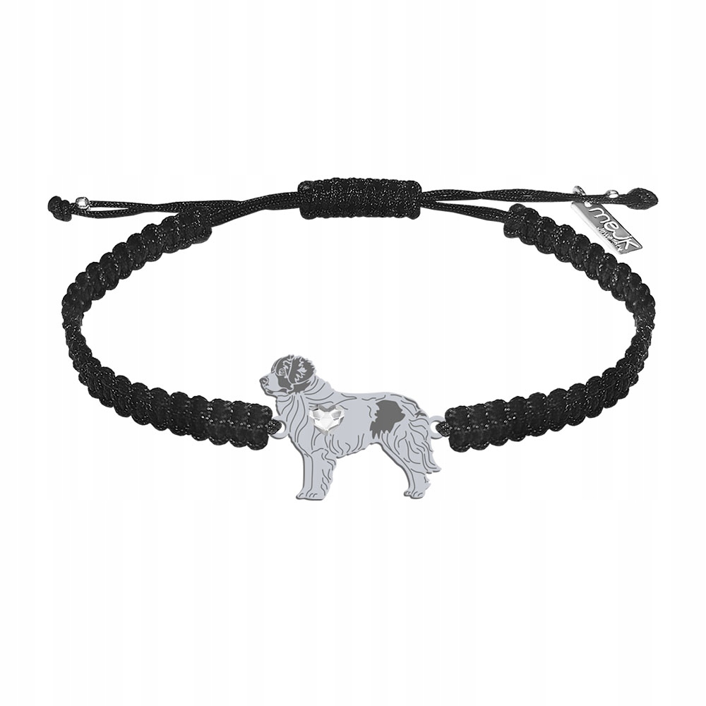 Stříbrný náramek Landseer 925 Makramé Šperky Dárek Gravírování Bonus