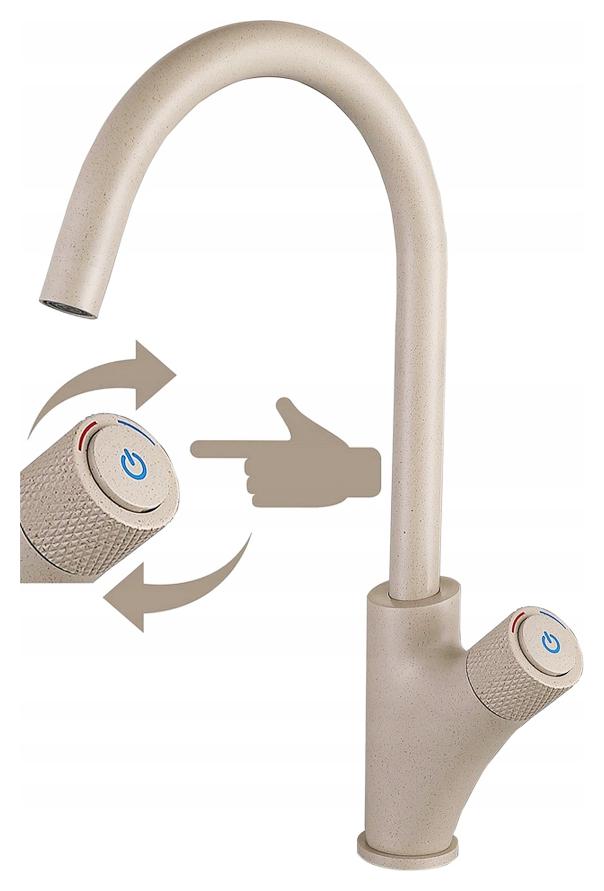 Bežová Kuchynská Batéria Press On-off Pre Drez Q