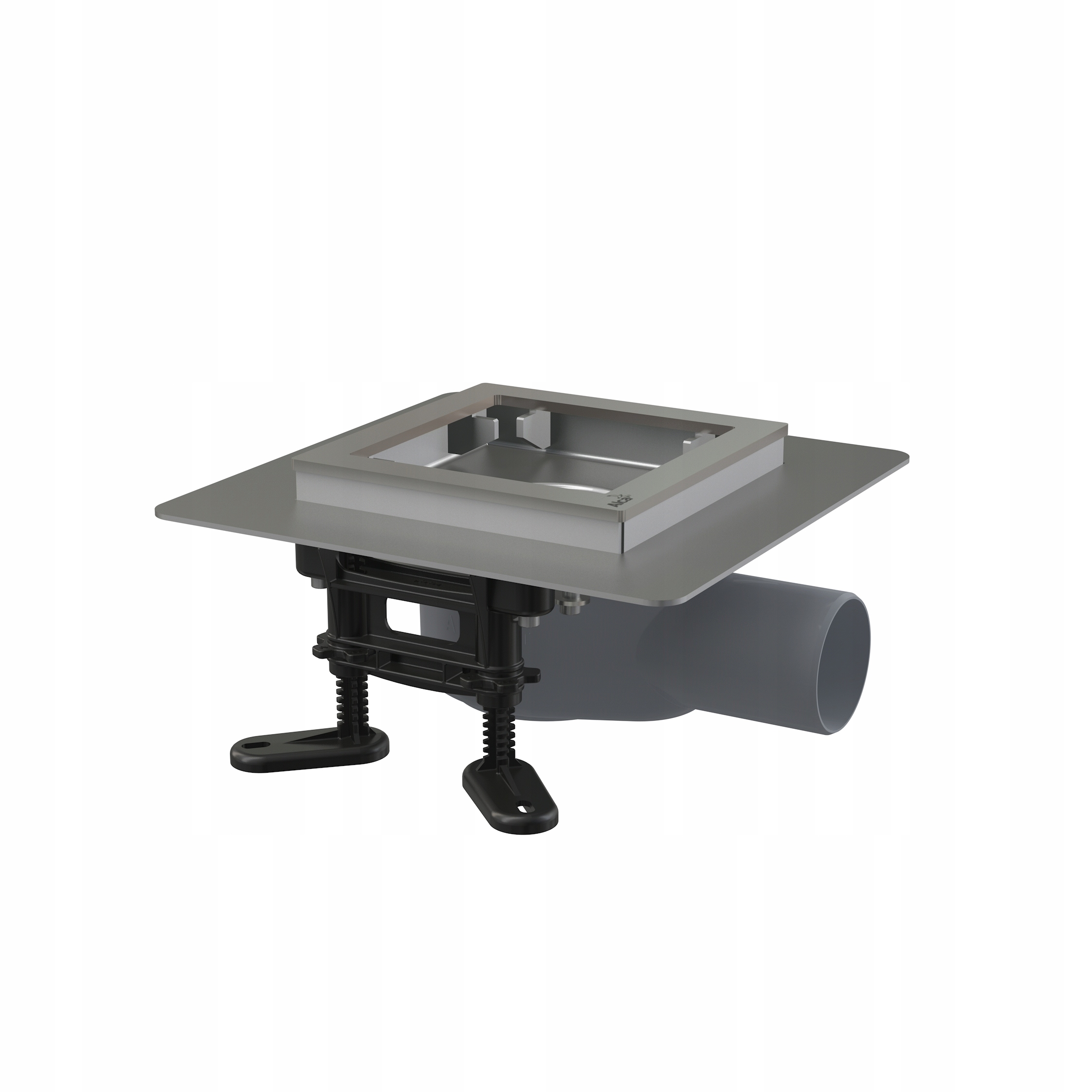 Nerezová mriežka 130 x 130 mm s bočným odtokom a sifónom Smart